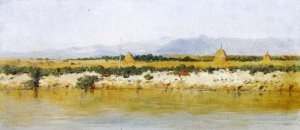 Banks of a River by Guiseppe Signorini Oil Painting