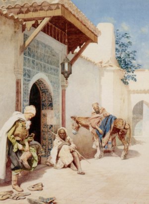Making Ready for the Road by Guiseppe Signorini Oil Painting