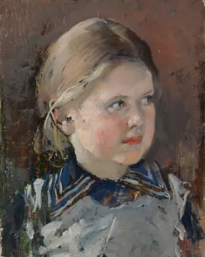 Head Of A Girl, Study For The Family Portrait Of Baron Magnus Von Born by Gunnar Berndtson Oil Painting