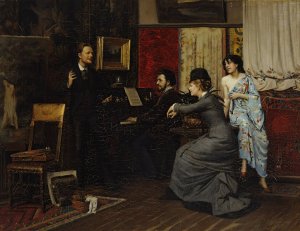 Music In The Studio by Gunnar Berndtson Oil Painting