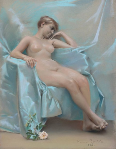 Nude Female Model  by Gunnar Berndtson - Hand-Painted Oil Painting Reproduction