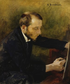 Portrait Of Eero Jarnefelt The Painter by Gunnar Berndtson Oil Painting