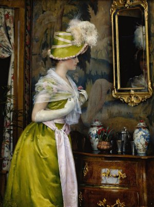 The Mirror by Gunnar Berndtson Oil Painting
