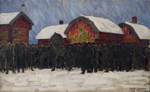 Horse-Sale Oil painting by Gunnar Hallstrom