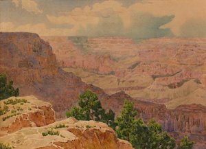 A View of the Grand Canyon by Gunnar Mauritz Widforss Oil Painting