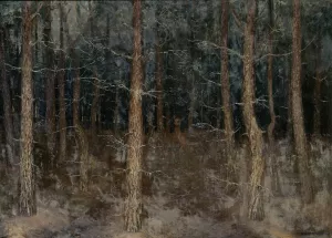 Mystieke paden; bosgezicht by Gust Van De Wall Perne Oil Painting