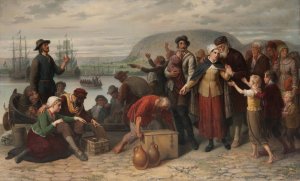 The First Emigration from Gothenburg to New Sweden by Gustaf Brusewitz Oil Painting