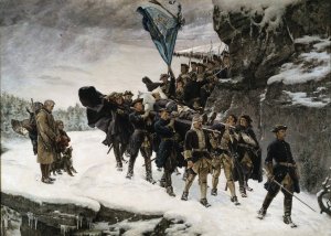 Bringing Home the Body of King Karl XII of Sweden by Gustaf Cederstrom Oil Painting