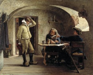 Recruiting Sergeants by Gustaf Cederstrom Oil Painting