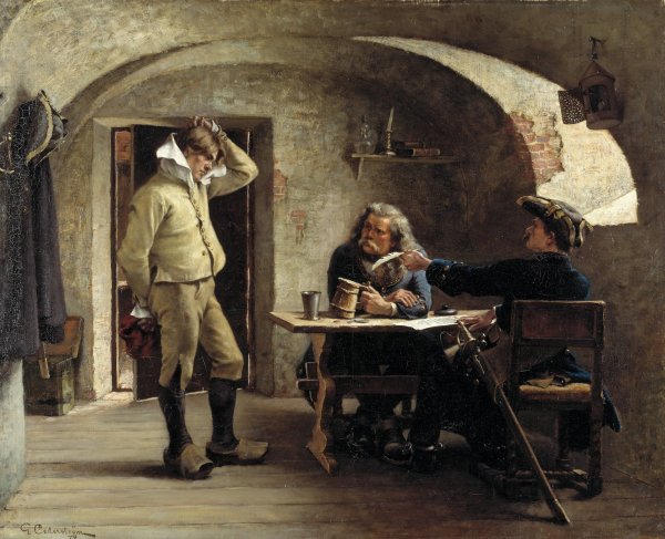 Main Product Photo of Recruiting Sergeants  Painting by Gustaf Cederstrom