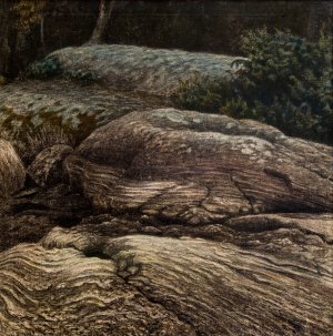 Flat Rocks in Moonlight by Gustaf Fjaestad Oil Painting