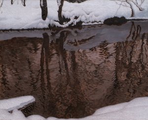 Running Water by Gustaf Fjaestad Oil Painting