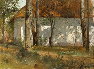 A Barn at Kronetorp, Skane by Gustaf Rydberg Oil Painting