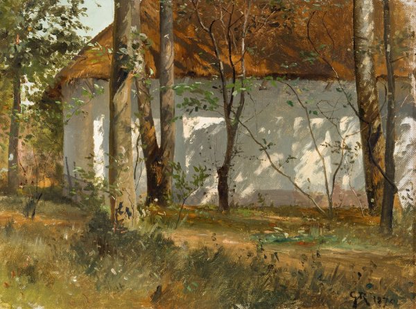 A Barn at Kronetorp, Skane  by Gustaf Rydberg - Hand-Painted Oil Painting Reproduction
