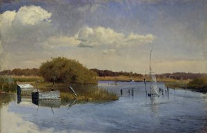 The Shore at RingsjOn II by Gustaf Rydberg Oil Painting