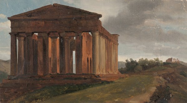 A Temple in Agrigento, Sicily by Gustaf Soderberg - Hand-Painted Oil Painting Reproduction