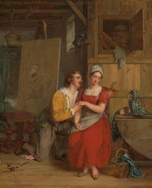Anthony van Dyck wooing his Model by Gustaf Wappers Oil Painting