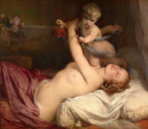 Young Mother with Child by Gustaf Wappers Oil Painting