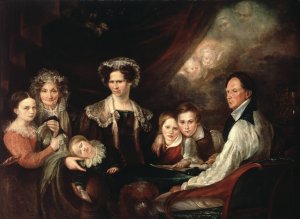 C.J. Lagercrantz, Assessor, and his Family by Gustaf Wilhelm Finnberg Oil Painting