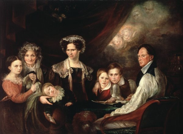 C.J. Lagercrantz, Assessor, and his Family by Gustaf Wilhelm Finnberg - Hand-Painted Oil Painting Reproduction