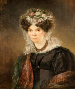 Mrs M. E. Lundgren by Gustaf Wilhelm Finnberg Oil Painting