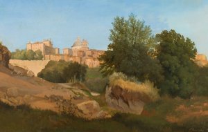 View of Ariccia by Gustaf Wilhelm Palm Oil Painting