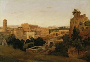 View of Rome with the Colosseum. Study Oil painting by Gustaf Wilhelm Palm
