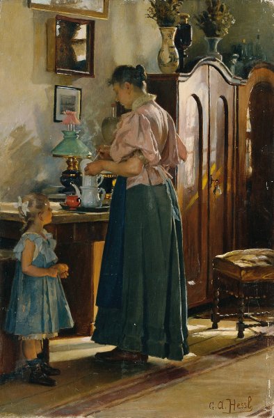 Main Product Photo of Vesperzeit  Painting by Gustav August Hessl