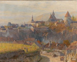 Wachau, View of Krems by Gustav Bamberger Oil Painting