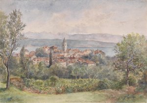 Blick auf Lovran by Gustav Barbarini Oil Painting