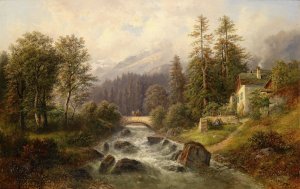 Partie bei Weyer by Gustav Barbarini Oil Painting