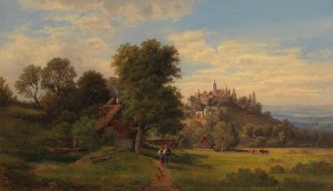 Schloss Hollenegg by Gustav Barbarini Oil Painting