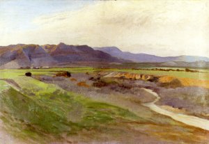 Ebene Von Jericho Mit Quarantal by Gustav Bauernfeind Oil Painting