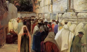 Jews at the Wailing Wall painting by Gustav Bauernfeind