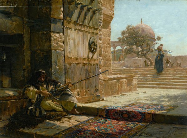 Main Product Photo of Sentinel At The Entrance To The Temple Mount, Jerusalem  Painting by Gustav Bauernfeind