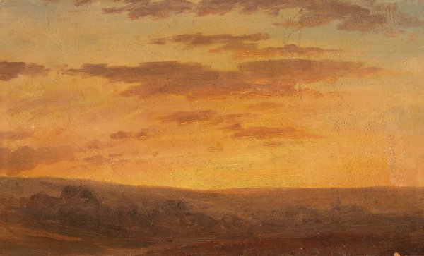 Landschaft in der Abenddammerung  by Gustav Friedrich Papperitz - Hand-Painted Oil Painting Reproduction