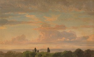 Landschaftsstudie in der Abenddammerung by Gustav Friedrich Papperitz Oil Painting