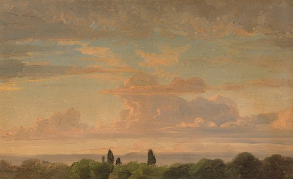 Landschaftsstudie in der Abenddammerung by Gustav Friedrich Papperitz - Hand-Painted Oil Painting Reproduction