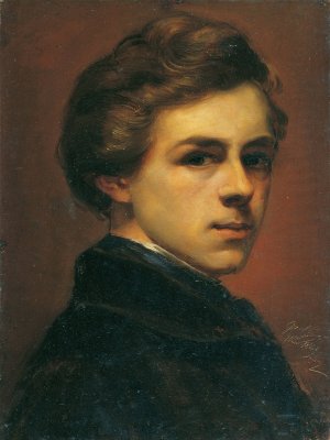 Self-Portrait by Gustav Gaul Oil Painting