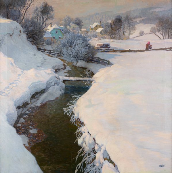Winter  by Gustav Jahn - Hand-Painted Oil Painting Reproduction