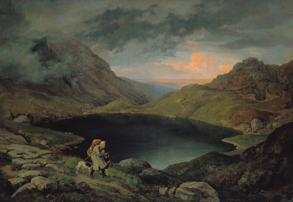 Lake in the Riesengebirge  by Gustav Karl Ludwig Richter - Hand-Painted Oil Painting Reproduction