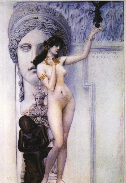 Allegory of Sculpture by Gustav Klimt - Hand-Painted Oil Painting Reproduction