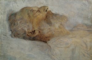 Alter Mann auf dem Totenbett by Gustav Klimt Oil Painting
