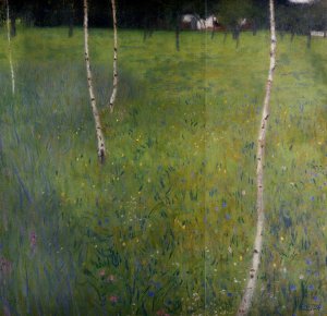 Bauernhaus mit Birken Oil painting by Gustav Klimt