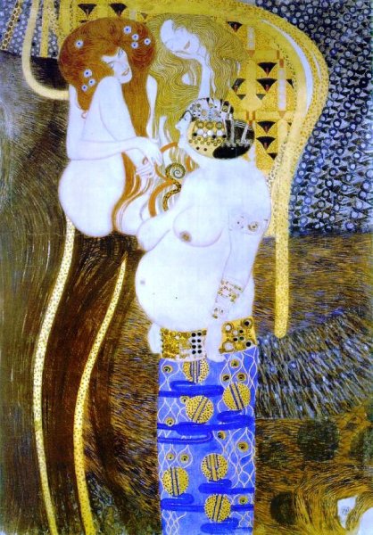 Beethoven Frieze by Gustav Klimt - Hand-Painted Oil Painting Reproduction