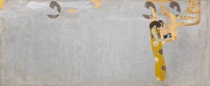 Beethovenfries; 'Die Sehnsucht nach Gluck findet Stillung in der Poesie' by Gustav Klimt Oil Painting