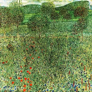Blooming Field by Gustav Klimt Oil Painting