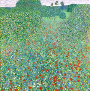 Bluhender Mohn Mohnwiese by Gustav Klimt Oil Painting