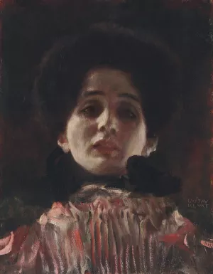 Dame en face mit plisiertem Kleid by Gustav Klimt Oil Painting