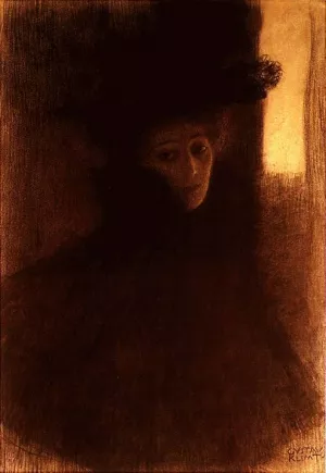 Dame mit Cape Oil painting by Gustav Klimt